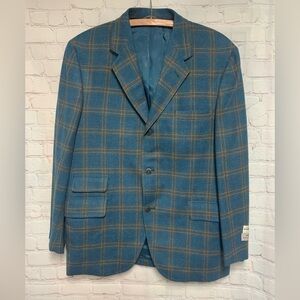 NEW RARE Vtg Mavest Lochmere Scotland Wool Plaid Sport Coat 44 R